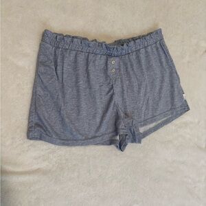 Soft Blue Ruffled Pajama Shorts